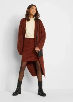 Jupe en velours côtelé extensible à ceinture élastiquée