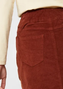 Jupe en velours côtelé extensible à ceinture élastiquée