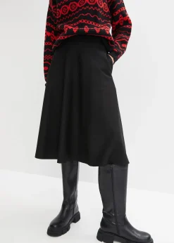 Jupe en viscose majoritaire, longueur genou