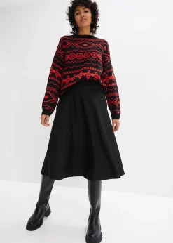 Jupe en viscose majoritaire, longueur genou