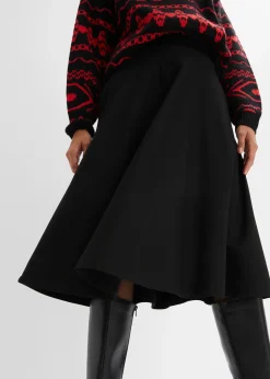 Jupe en viscose majoritaire, longueur genou