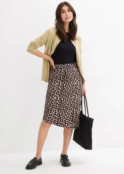 Jupe fendue en léopard