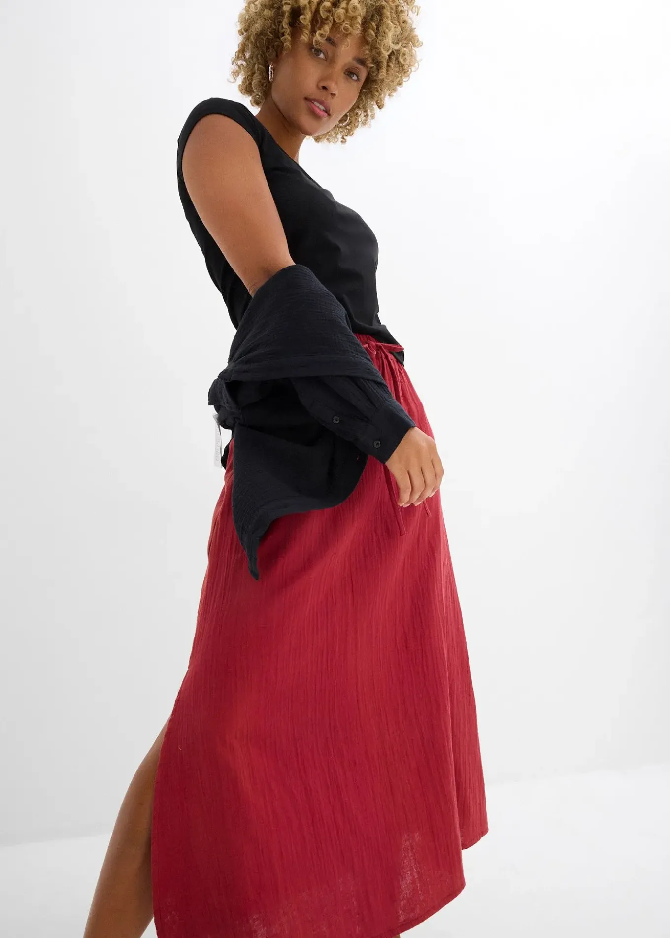 Jupe longue en gaze de coton