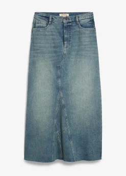Jupe longue en jean, taille mi-haute
