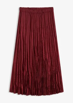 Jupe longue en satin froissé