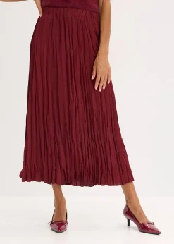 Jupe longue en satin froissé