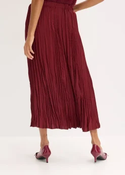 Jupe longue en satin froissé
