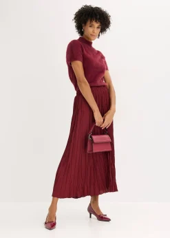 Jupe longue en satin froissé