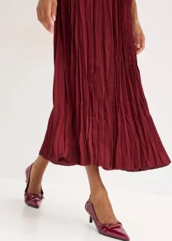 Jupe longue en satin froissé