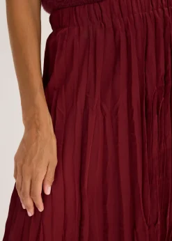 Jupe longue en satin froissé