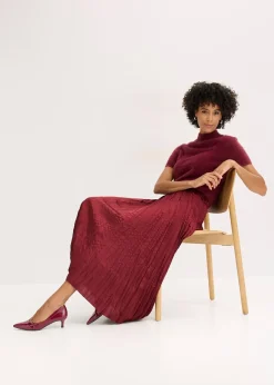 Jupe longue en satin froissé