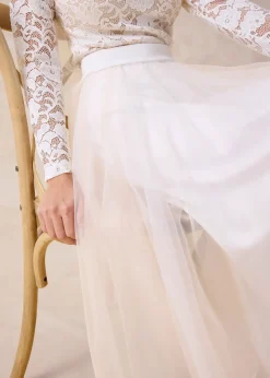 Jupe longue en tulle délicat
