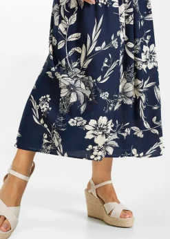 Jupe longue en viscose avec taille élastique et lien à nouer