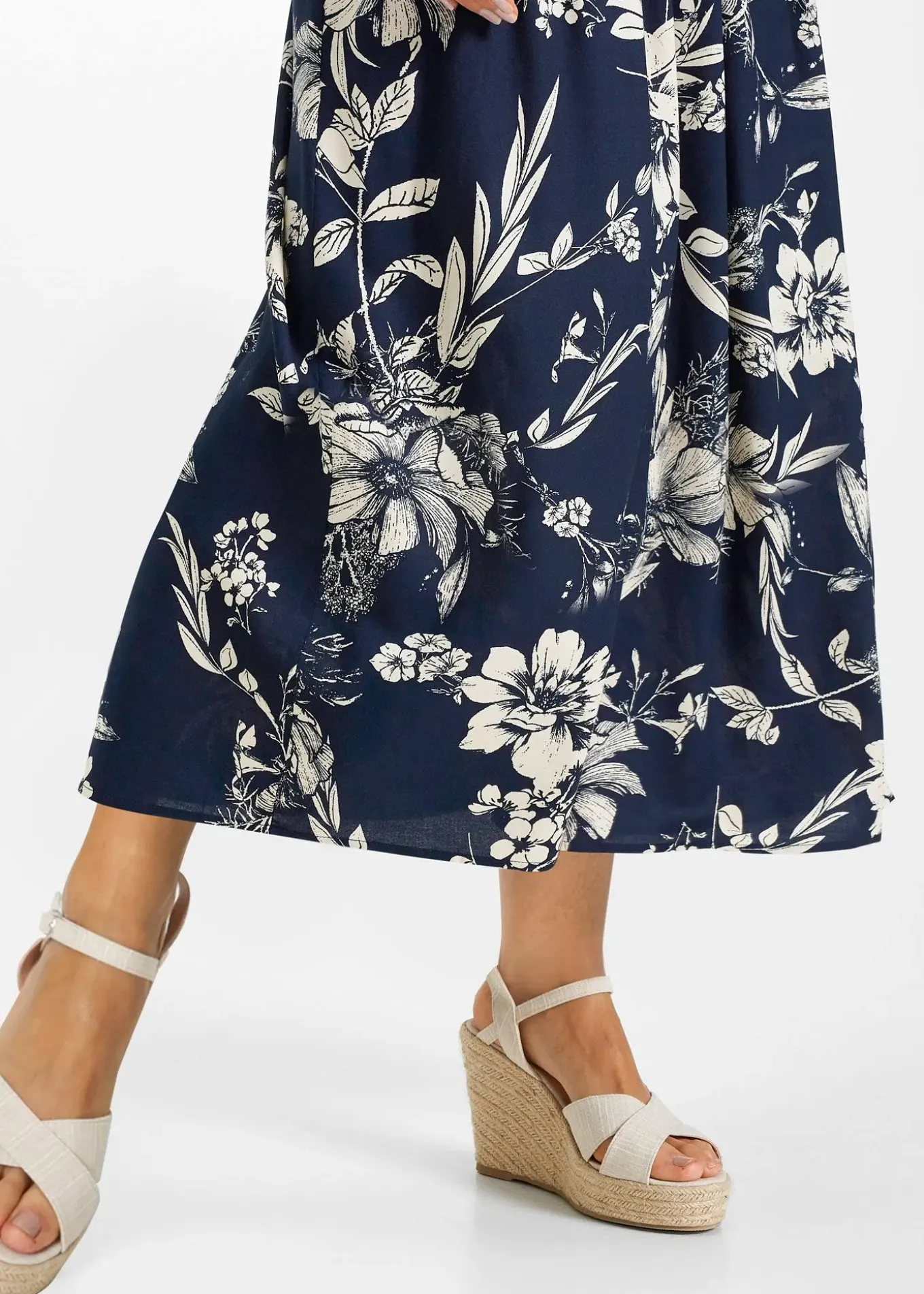 Jupe longue en viscose avec taille élastique et lien à nouer