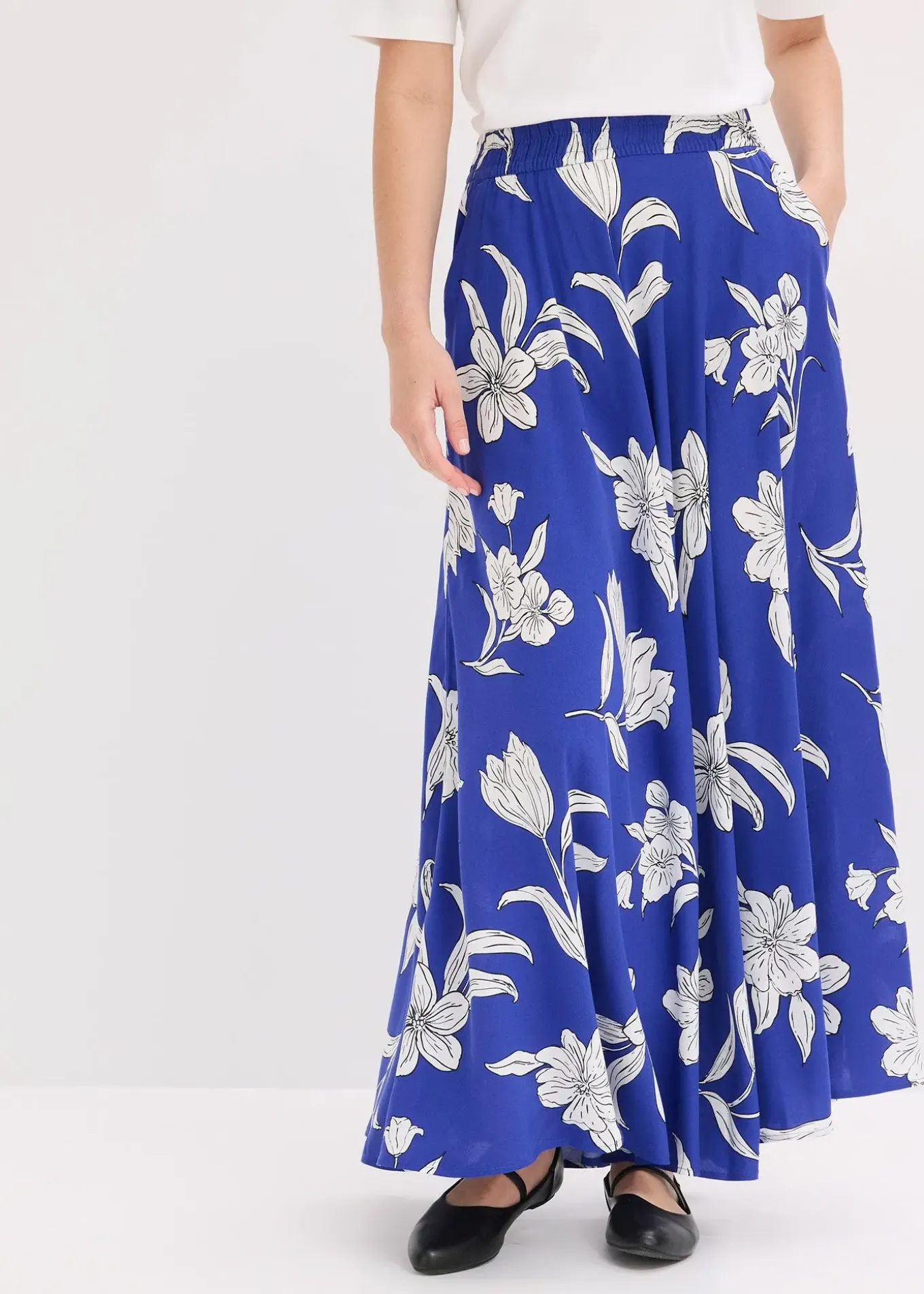 Jupe longue en viscose fluide