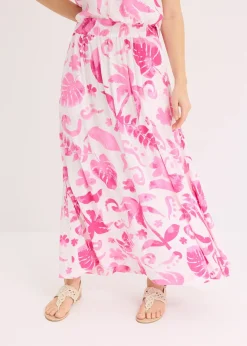 Jupe longue en viscose texturée