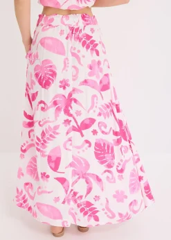 Jupe longue en viscose texturée