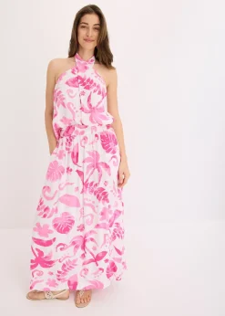 Jupe longue en viscose texturée