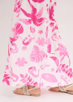 Jupe longue en viscose texturée