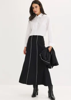 Jupe longue et extensible en bengaline