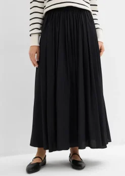 Jupe longue et fluide en viscose majoritaire