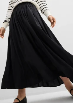 Jupe longue et fluide en viscose majoritaire