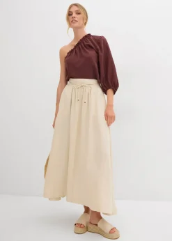 Jupe longue et évasée en Lyocell mélangé