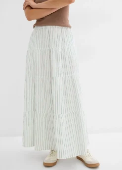 Jupe longue rayée, 100% coton