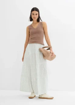 Jupe longue rayée, 100% coton