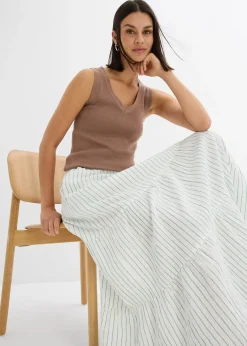 Jupe longue rayée, 100% coton