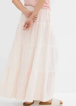 Jupe longue rayée, 100% coton