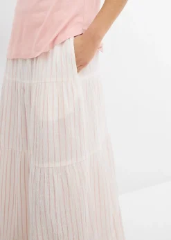 Jupe longue rayée, 100% coton