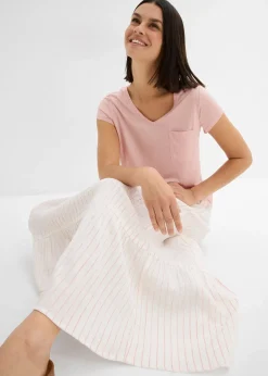 Jupe longue rayée, 100% coton