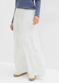 Jupe longue rayée, 100% coton