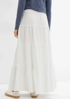 Jupe longue rayée, 100% coton