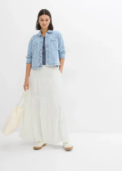 Jupe longue rayée, 100% coton