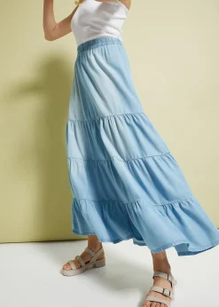 Jupe longue étagée