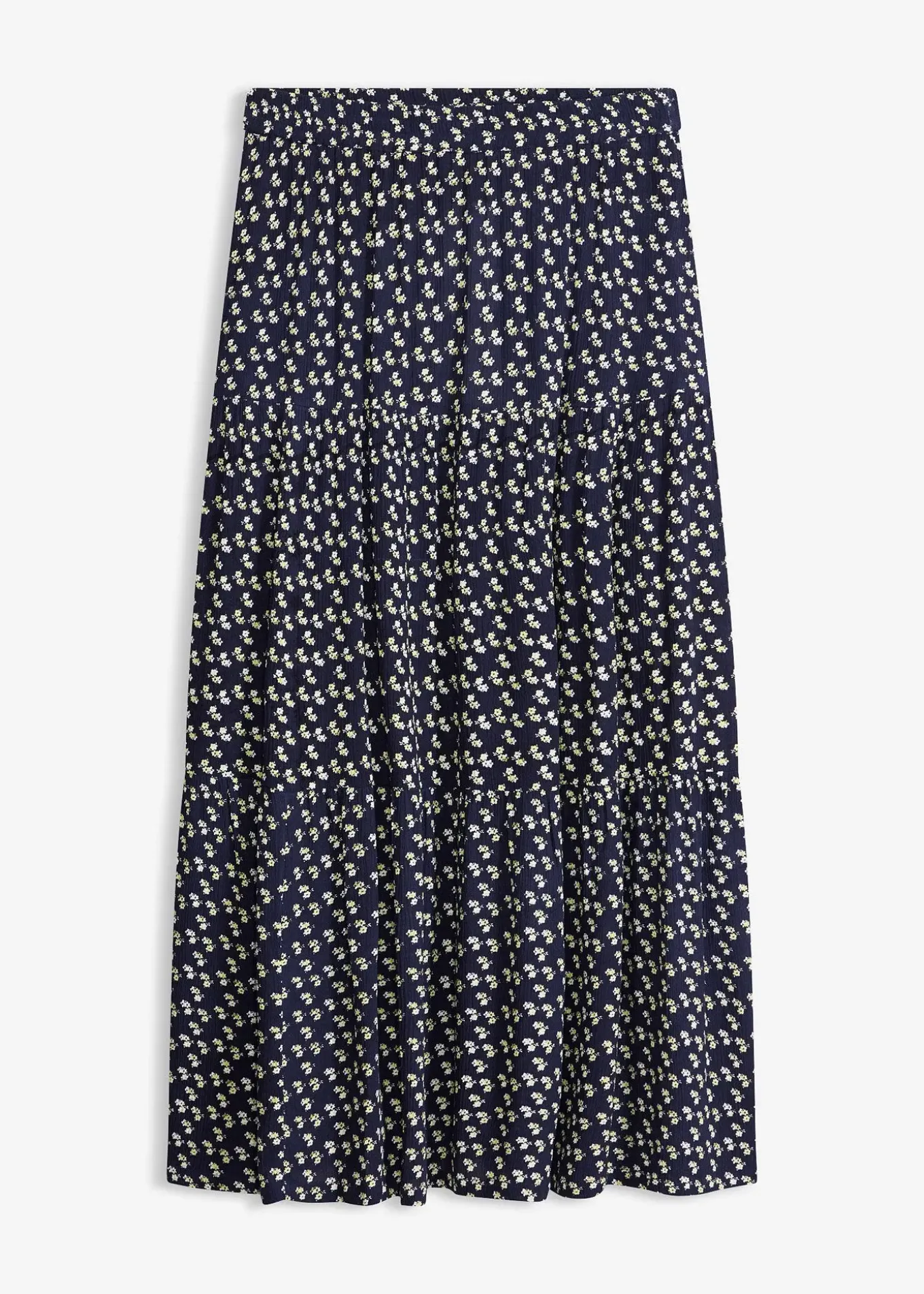 Jupe longue étagée en viscose texturée