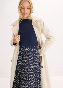 Jupe longue étagée en viscose texturée