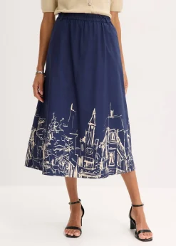 Jupe midi 100% coton