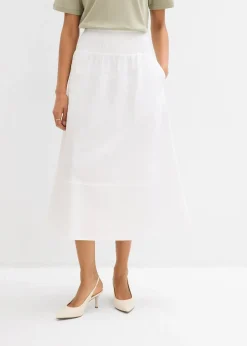 Jupe midi 100% coton