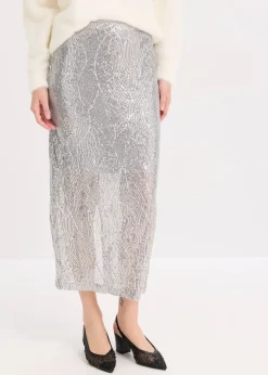 Jupe midi à sequins
