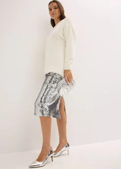 Jupe midi à sequins