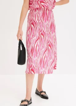 Jupe midi à taille élastiquée