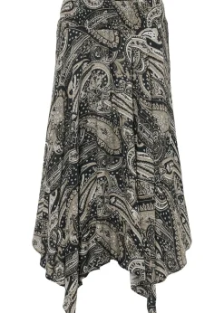 Jupe midi asymétrique 100% viscose