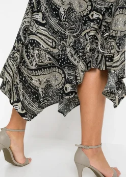 Jupe midi asymétrique 100% viscose