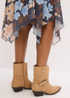 Jupe midi asymétrique en mousseline