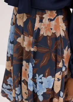 Jupe midi asymétrique en mousseline