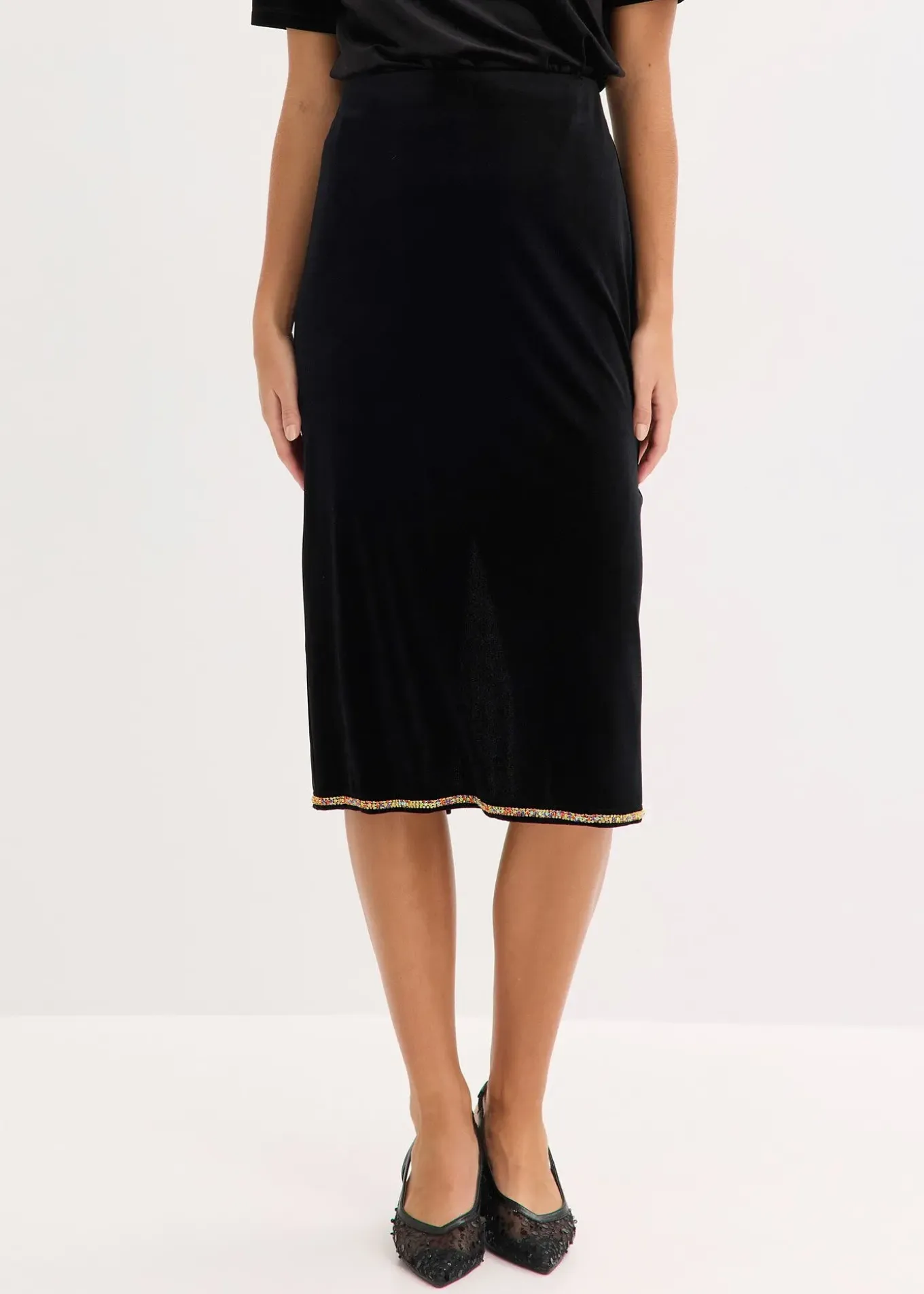 Jupe midi avec strass