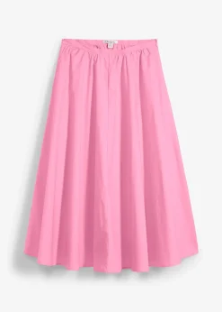 Jupe midi en coton extensible
